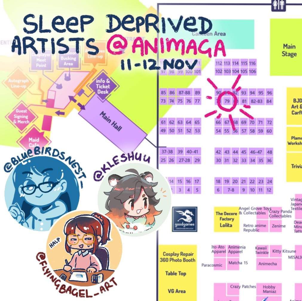 BlueBirdsNest_'s tweet photo. Long time no con!!!! 
I’ll be at Melb Animaga this weekend dear friendos @flyingbagel_art and @kleshuu ~~ As well as some other lovely friends on either side of us hehe 💕 Please drop by and say hi if you are around!! ✨✨ https://t.co/gPMz9Rnj1W
