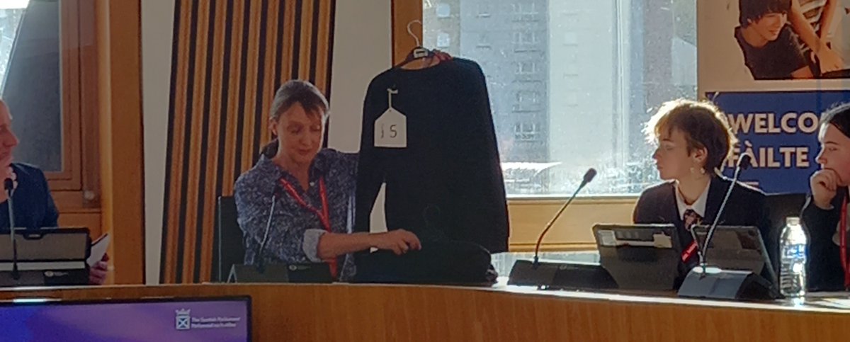 Our trustee Julia spoke at an event in Parliament yesterday, addressing issues around school uniform. Branded uniform is VERY expensive compared to plain items (£16 vs £5) & school clothing has become a barrier to attendance. #Schools #Edinburgh #CostOfLiving #Inclusion
