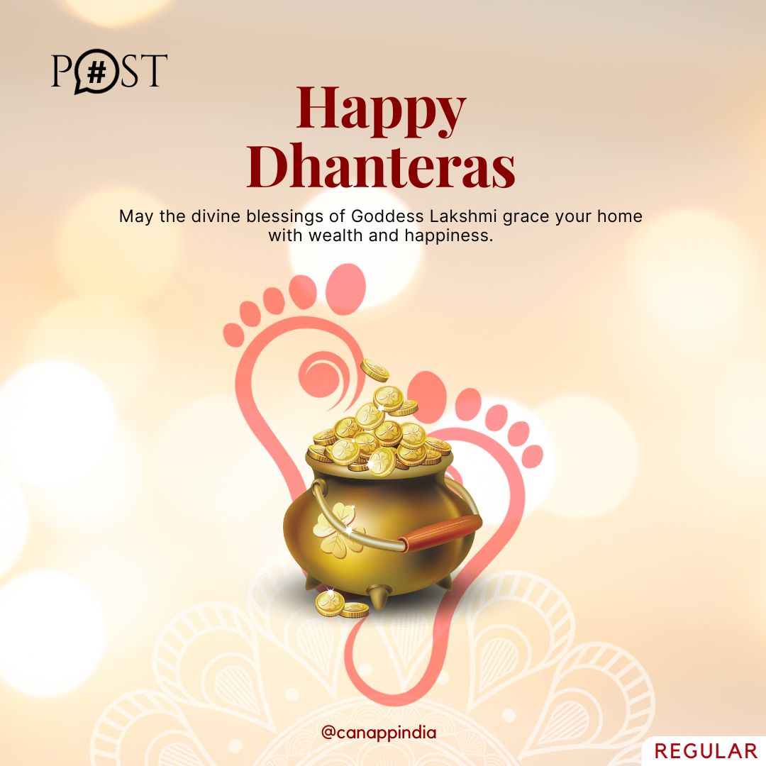 canappindia's tweet photo. Wishing you a Dazzling Dhanteras! May the festival of wealth and prosperity bring joy and abundance to your life. 🪔#Dhanteras #धनतेरस https://t.co/kHwllnIplj
