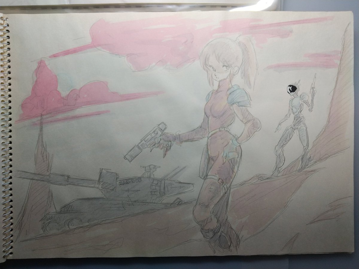 @msaito_tfm894 氏の作画で初見はガイキングだったか・・・あの当時、Xがあったら影響された絵で埋め尽くされていた気がします😙。かくいう自分も当時はこんな絵を💦。 