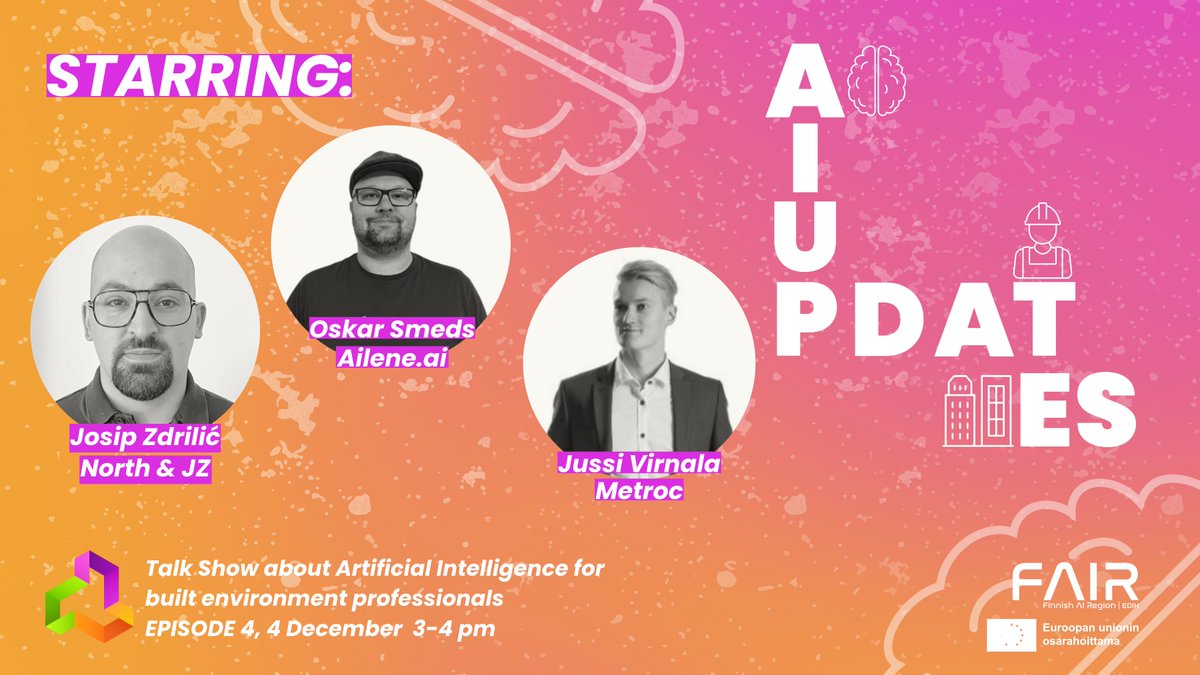 What is the role of #artificialintelligence as part of the future of real estate and construction industry? Sign up to watch our fourth episode of #AIupdates dedicated to AI startups and scale-ups 🧠 form.typeform.com/to/rkodmPQS