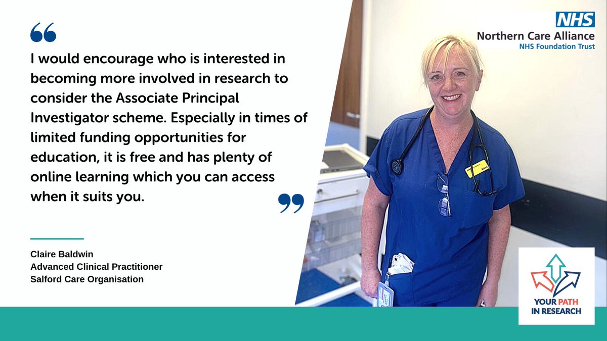NCA Research NHS (@ncaresearchnhs) on Twitter photo Advanced Clinical Practitioner <a href="/ClaireB82021905/">Claire Baldwin</a> has completed a 6-month <a href="/NIHRresearch/">National Institute for Health and Care Research</a> Associate Principal Investigator programme, developing research skills on a major trauma study.
It's free & open to nurses, midwives, AHPs & doctors. ncaresearch.org.uk/news/blog-rese…
#YourPathInResearch Advanced Clinical Practitioner <a href="/ClaireB82021905/">Claire Baldwin</a> has completed a 6-month <a href="/NIHRresearch/">National Institute for Health and Care Research</a> Associate Principal Investigator programme, developing research skills on a major trauma study.
It's free & open to nurses, midwives, AHPs & doctors. ncaresearch.org.uk/news/blog-rese…
#YourPathInResearch