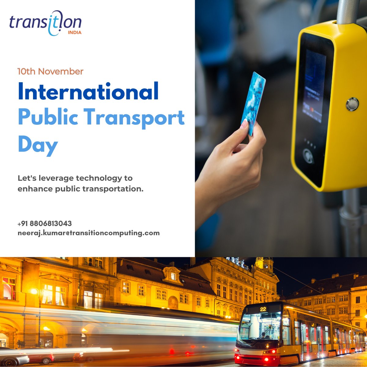 IndiaTransition's tweet photo. World Public Transport Day encourages people worldwide to use public transportation options like buses, trams, subways, and trains, contributing to cleaner air, reduced carbon emissions, and improved urban mobility.
#PublicTransportAwareness, #RidePublic, #TransportEfficiency https://t.co/rMhXYdNzVp