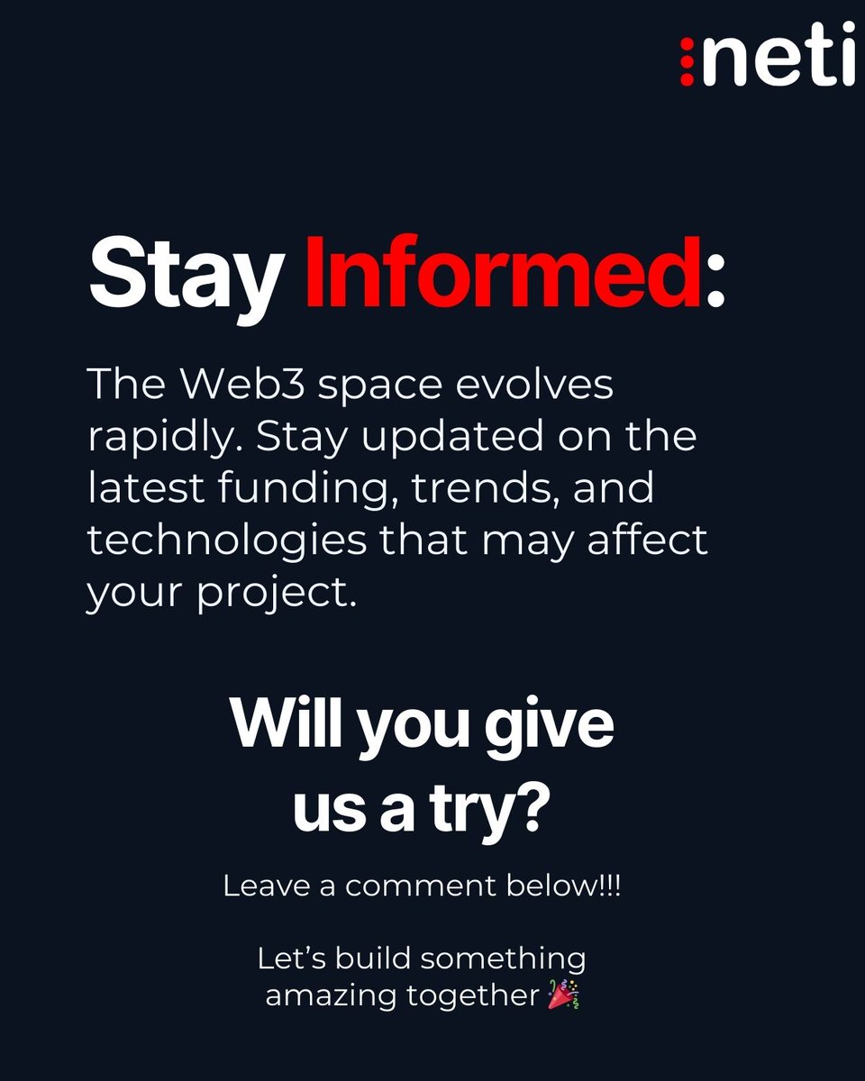 📢 #fundingAlert 📢
We're thrilled to share some success stories from the last week #WEB3 projects funded 🚀 ⬇

Here are the last five projects that received funding:
1️⃣ @Llama - $6M
2️⃣ @21bitcoin - $2.2M
3️⃣ @Pimlico - $4.2M
4️⃣ @StablR - $3.5M
5️⃣ @QuickNode ⚡ - $100M

#NETI