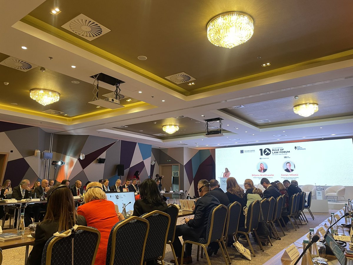 Ardita_AAI's tweet photo. Start of 10th annual #regional @RuleofLawForum @AIRECentre @crdefenders in Sarajevo.Good to be here among the rep of #judicial sector and discuss on #TransarentJustice #judges &amp; #dataprotection https://t.co/WyeUmYqKXI