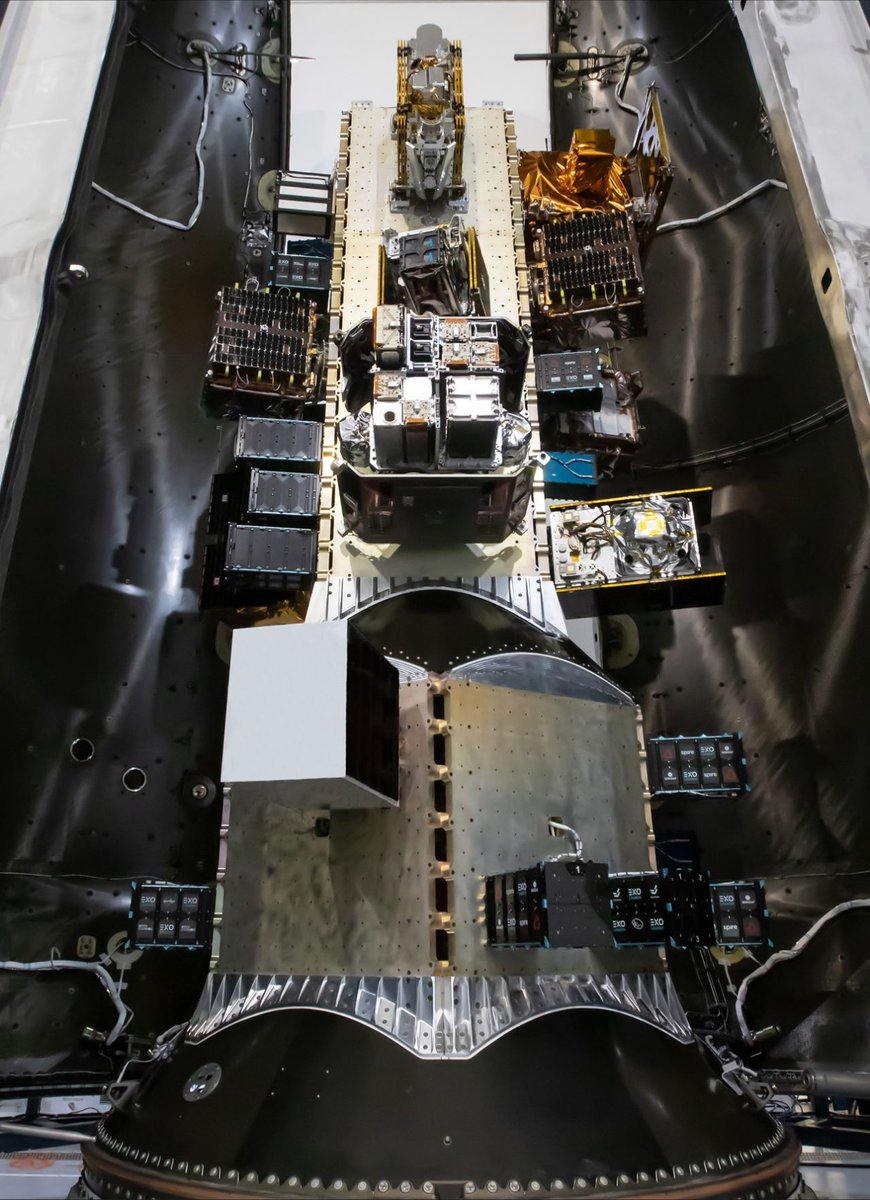 UnseenLabs's tweet photo. 🚀🛰️ We have a launch date! BRO-10 &amp;  BRO-11 will be launched Saturday, November 11 at 10:49 a.m. PT. Our  BROs are integrated in the payload stack while waiting for their trip  into orbit.
See you on Saturday to watch the launch!
Credit: @SpaceX #DoubleSpectrumMission https://t.co/NnyxqZm3Jy