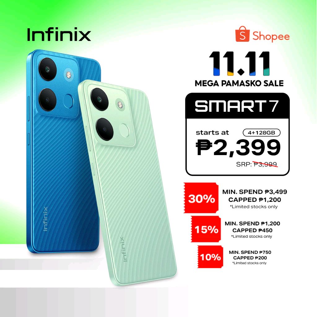 TordaRaymond's tweet photo. Check out Infinix Smart 7, 4GB + 64GB (1 year local warranty) for ₱3,599. Get it on Shopee now!

Click on the link 👇👇👇https://t.co/EwYRChrXKF https://t.co/HLbLOceplw