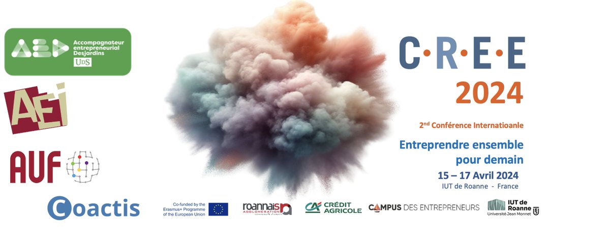 Laboratoire Coactis (@labo_coactis) on Twitter photo 📢ᴀᴘᴘᴇʟ ᴀ ᴄᴏᴍᴍᴜɴɪᴄᴀᴛɪᴏɴs - CREE 2024
Education en entrepreneuriat : 𝑬𝒏𝒕𝒓𝒆𝒑𝒓𝒆𝒏𝒅𝒓𝒆 𝑬𝒏𝒔𝒆𝒎𝒃𝒍𝒆 𝒑𝒐𝒖𝒓 𝑫𝒆𝒎𝒂𝒊𝒏 !
📅 Papiers courts pour le 15 janvier 2024
📌<a href="/Univ_St_Etienne/">Université Jean Monnet Saint-Étienne</a> FRANCE
📅 Du 15 au 17 avril 2024
lnkd.in/etN472QA 📢ᴀᴘᴘᴇʟ ᴀ ᴄᴏᴍᴍᴜɴɪᴄᴀᴛɪᴏɴs - CREE 2024
Education en entrepreneuriat : 𝑬𝒏𝒕𝒓𝒆𝒑𝒓𝒆𝒏𝒅𝒓𝒆 𝑬𝒏𝒔𝒆𝒎𝒃𝒍𝒆 𝒑𝒐𝒖𝒓 𝑫𝒆𝒎𝒂𝒊𝒏 !
📅 Papiers courts pour le 15 janvier 2024
📌<a href="/Univ_St_Etienne/">Université Jean Monnet Saint-Étienne</a> FRANCE
📅 Du 15 au 17 avril 2024
lnkd.in/etN472QA