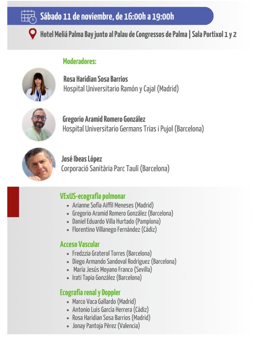 📢#POCUS a todo ritmo en #SENEFRO23!
👩‍🎓¿Te lo quieres pasar bien mientras aprendes?
🧐Si eres nuevo, por fin sabrás lo que es!
✍️Si ya lo conoces, aprende tips and tricks!
🫵Te esperamos en los workshops del Congreso de <a href="/SENefrologia/">S.E.N. Nefrología</a> en Palma en 24h!!!
<a href="/GEMAVsociedad/">GEMAV</a> <a href="/nefroaldia/">nefroaldia</a>