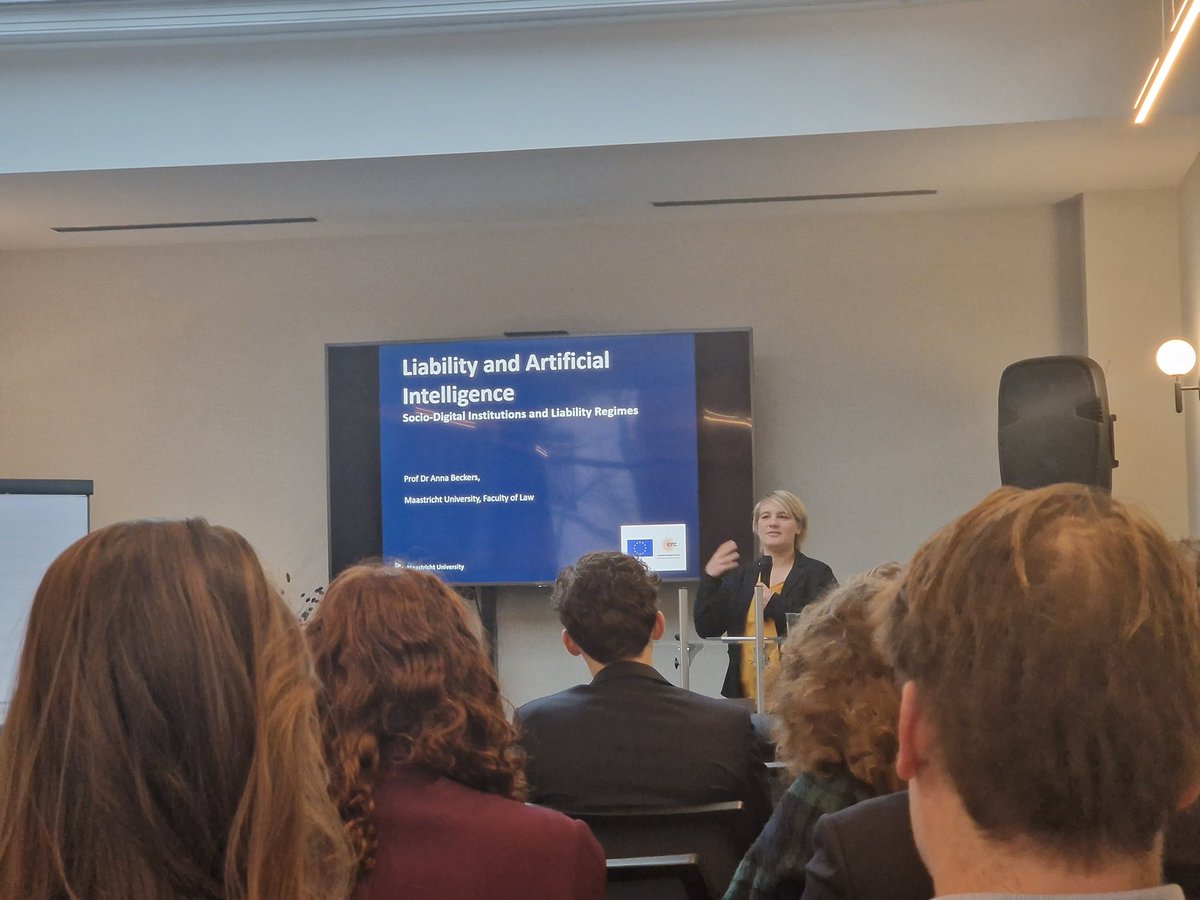 UCALL (@ucallresearch) on Twitter photo Prof. <a href="/A__Beckers/">Anna Beckers</a> opens our conference on AI, accountability and liability, outlining some of the challenges for liability law presented by AI. Prof. <a href="/A__Beckers/">Anna Beckers</a> opens our conference on AI, accountability and liability, outlining some of the challenges for liability law presented by AI.