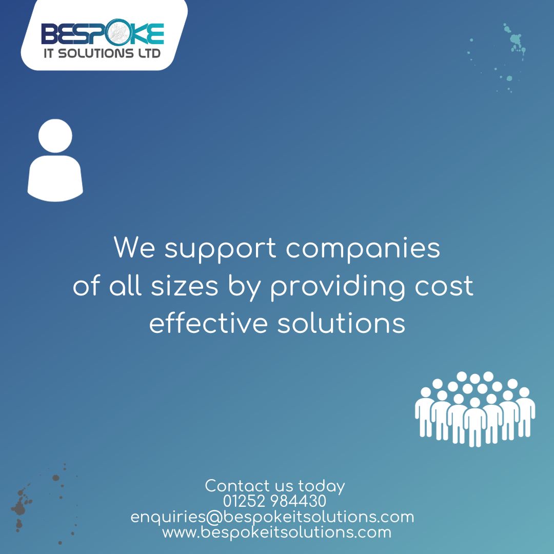 Looking for cost-effective IT solutions that cater to businesses of all sizes? Look no further! Whether you're a solo entrepreneur, a charity, public sector organisation, a SME business or a big corporation. 🚀💼 #ITsolutions #BusinessSupport #Hampshire #Surrey #LTD #PLC #Charity