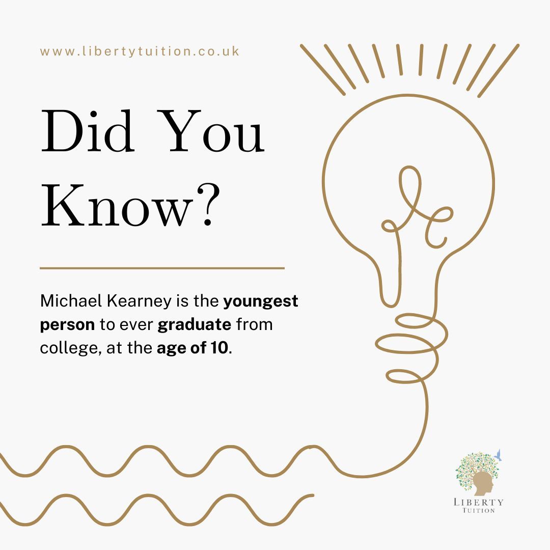 LibertyTuition's tweet image. Meet Michael Kearney, who shattered age barriers by earning his bachelor's degree in anthropology at the astonishing age of 10. His remarkable achievement reminds us that learning knows no age limits. 

#YoungAchiever #AgeIsNoBarrier #InspiringSuccess #MichaelKearney
