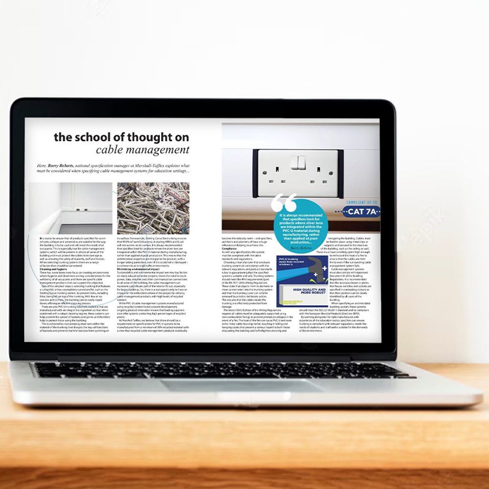 MTufflex's tweet image. Our Specification Manager, Barry Roberts spoke to ABC&amp;amp;D magazine recently about what should be considered when specifying cable management systems for education settings! secure.viewer.zmags.com/publication/cc…
#specification #article #abcandd