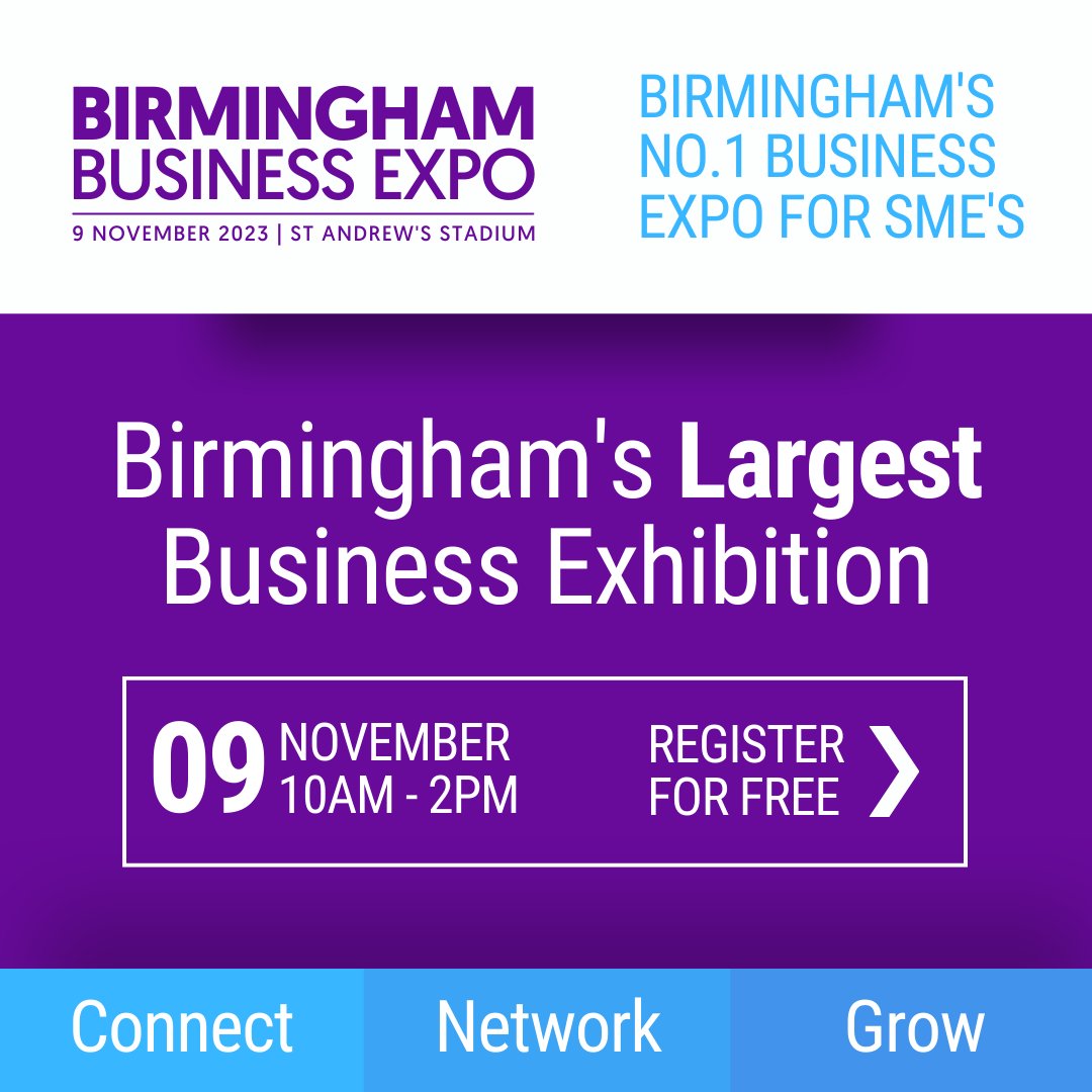 Generate genuine business leads and interest in your company's services at the Birmingham Business Expo on Thursday 9th November! STANDS STILL AVAILABLE FOR LOCAL BUSINESSES 🌟 b2bexpos.co.uk/event/birmingh… #BirminghamExpo