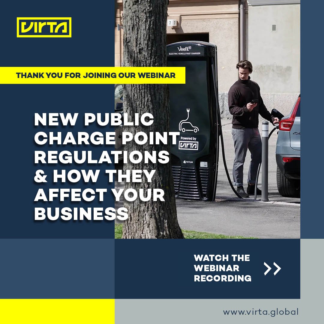 Thank you to everyone who participated in our webinar on the UK’s new Public Charge Point Regulations yesterday.

If you haven’t been able to make it, no worries. You can access the webinar recording from this link: hubs.la/Q028slnd0