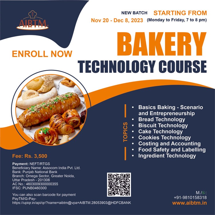 AIBTMINDIA's tweet image. 🍰 Elevate Your Expertise in Bakery Technology! 🍞

Embark on a 3-week Virtual Bakery Technology Course, a comprehensive journey from November 20 to December 8, 2023. 📅 J

🚀 Register now at forms.gle/uKAeDbANLYaFJV… and secure your spot!
#BakeryTechnology #VirtualCourse