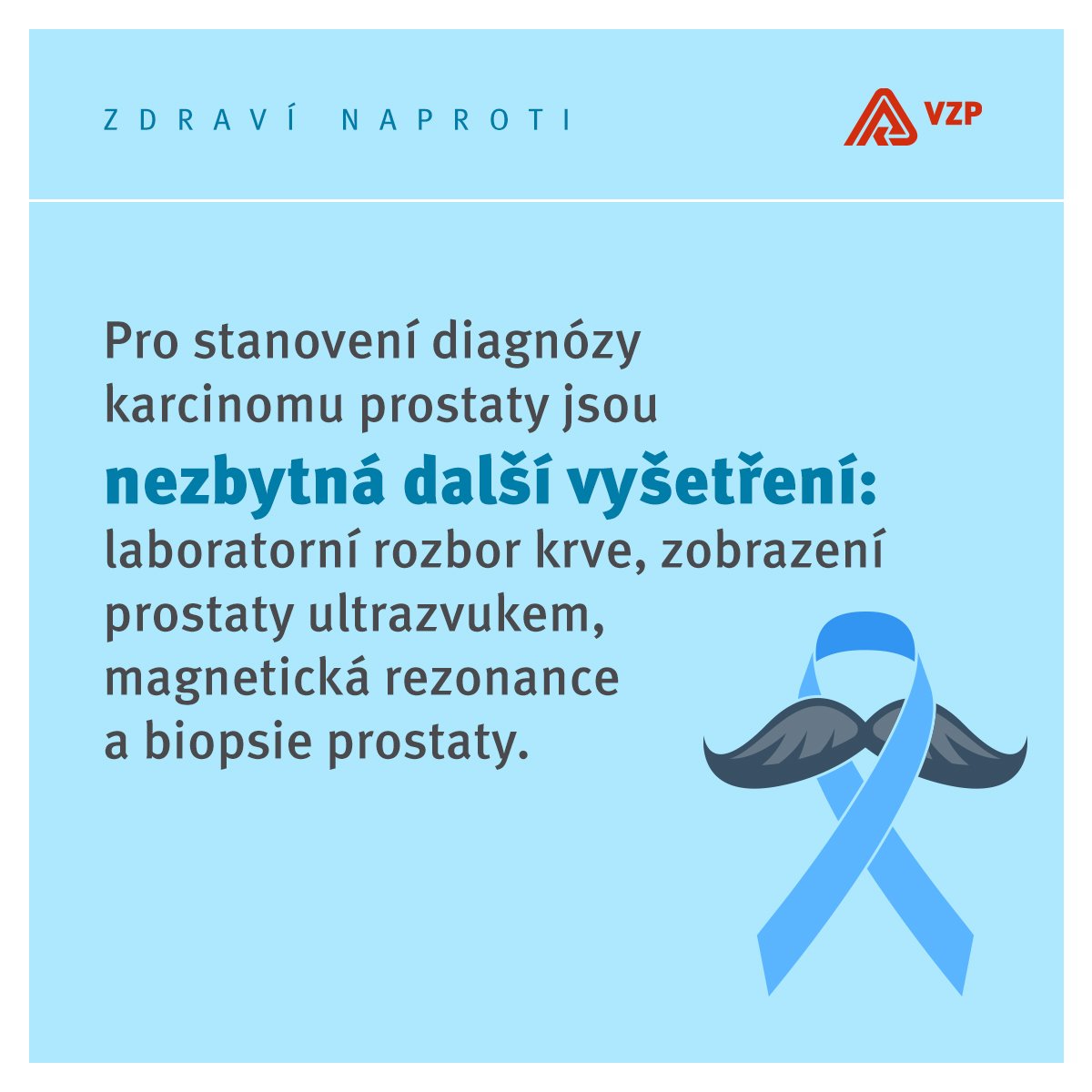 VZPtweetuje's tweet photo. K diagnostice onemocnění prostaty se jako základ používá vyšetření prostaty pohmatem (tzv. per rectum), které je součástí preventivní prohlídky u praktického lékaře. Ta se provádí jednou za dva roky a je hrazena zdravotní pojišťovnou. #movember https://t.co/OWJeCaSj8q