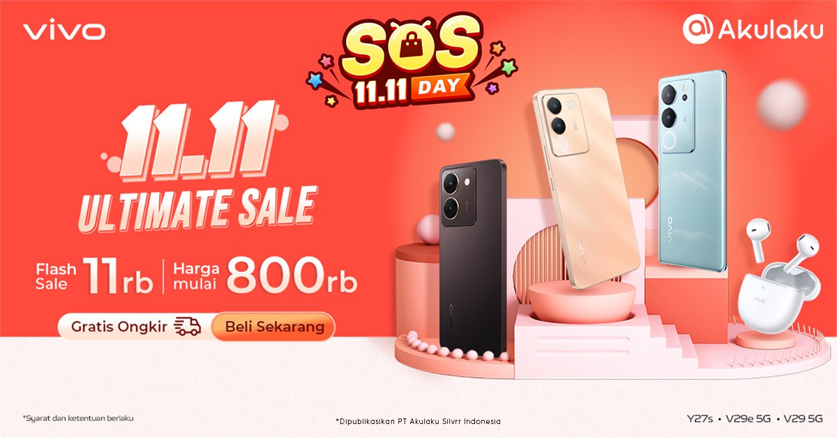 akulakuID's tweet photo. Daripada bingung checkout apa mendingan mampir ke FLASH SALE 11RB + HARGA MULAI 800RB dari VIVO🔥
Cuss ke sini >> https://t.co/Q19a85NCqo
#PromoGadget #SemarakOnlineSale #UltimateSale #VivoIndonesia #AkulakuIndonesia https://t.co/biIG9JhJsH