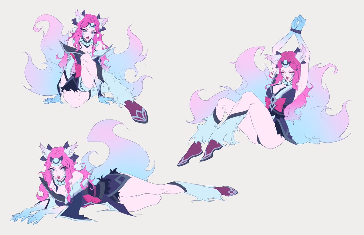 Daily Practice- Snow Moon Ahri
Pose has reference
#LeagueOfLegends #LeagueOfLegendsFanArt 
#Ahri