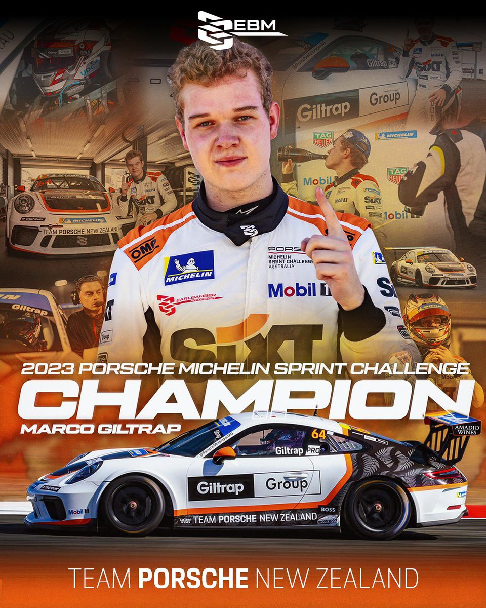 Marco Giltrap is your Champion Elect for for the Porsche Sprint Challenge AU 2023 #EBM #PorscheMotorsportAU