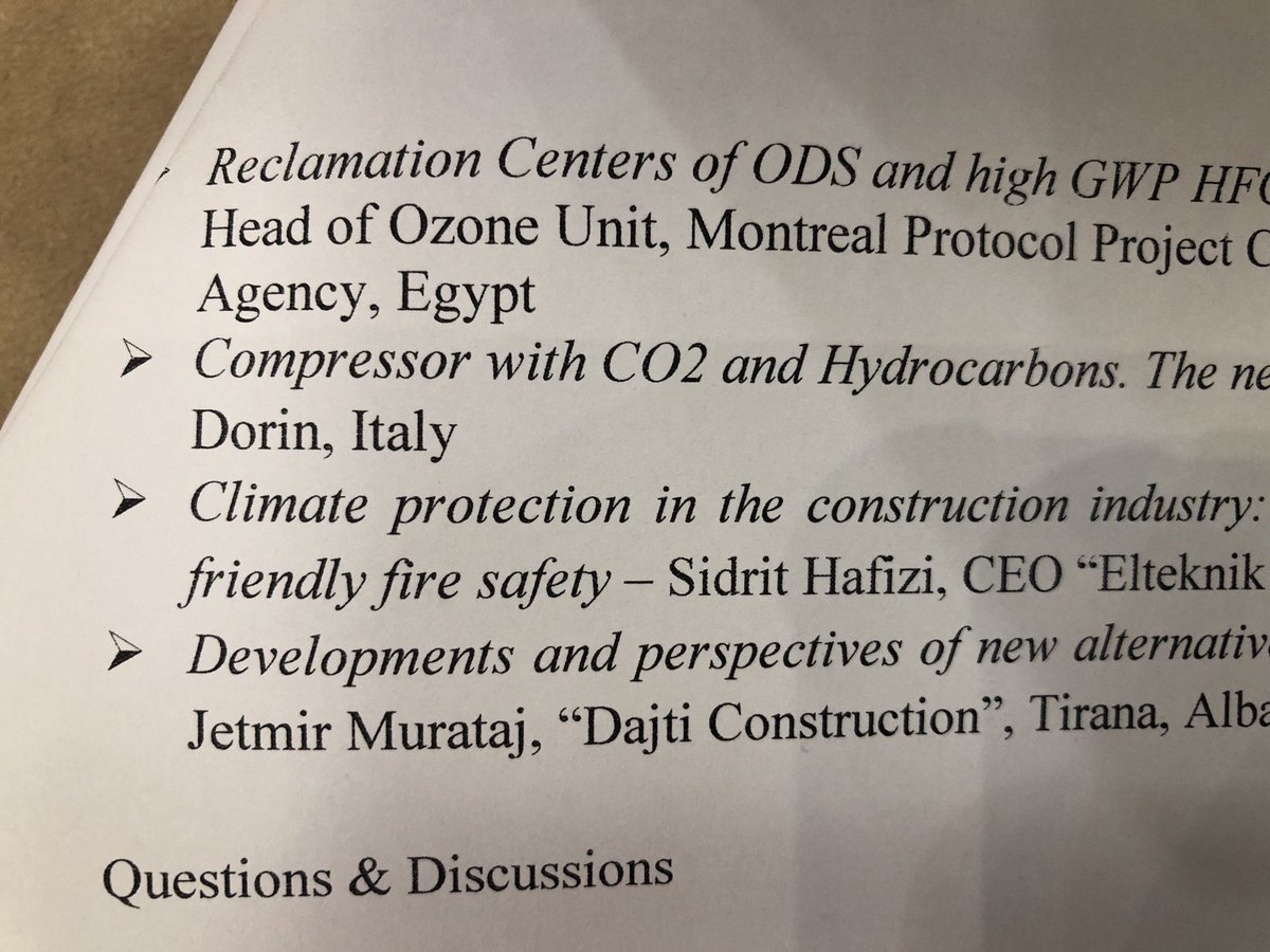fukuyaiino's tweet image. Day 2 of the #KigaliAmendment -
Industry Advocates for Climate Protection in #Albania - So many excellent experts present including Hydrocarbons and CO2 technology suppliers as well as R32 technology suppliers. This event is co-funded with the local industry.