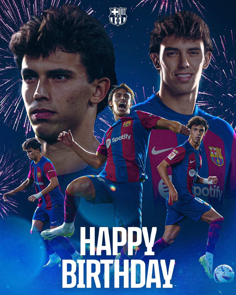 FCBarcelona's tweet photo. First Birthday as a Blaugrana! 🎂🎉
🥳 Have a great day, João Félix! https://t.co/xyPtjs1XT6