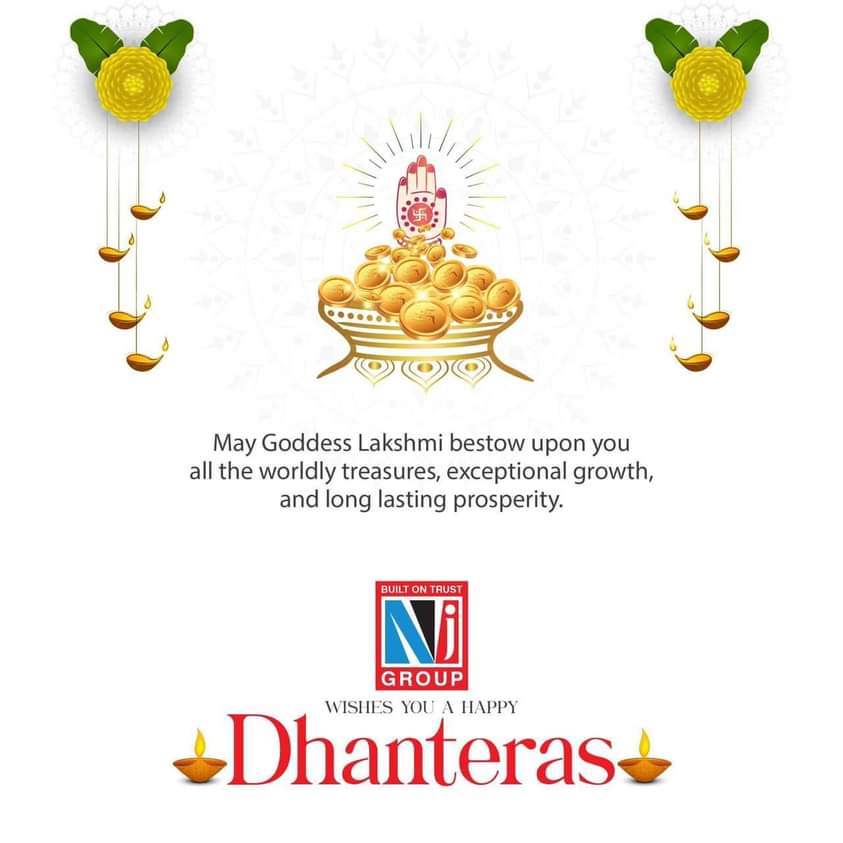 Celebrate the divine presence of Maa Lakshmi on this auspicious occasion of Dhanteras. May the blessings of Goddess Lakshmi shower you with abundant wealth, extraordinary growth, and enduring prosperity.   #Dhanteras #MaaLakshmi #Prosperity #dhanteras #festival #happydhanteras
