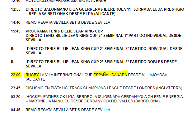 PillsRugby's tweet photo. 6⃣ Y a todo esto, como podemos ver el #ESPvBRA🇪🇸🇨🇦 y no morir en el intento?
Si lo quieres ver en directo, tendrás que conectar a las 20h a través de la web de @rtveplay, pues @teledeporte lo emitirá a las 22h
En resumen
🌐20h RTVEplay (Directo)
📺22h por Teledeporte (Diferido) https://t.co/XdIcwHQqGx