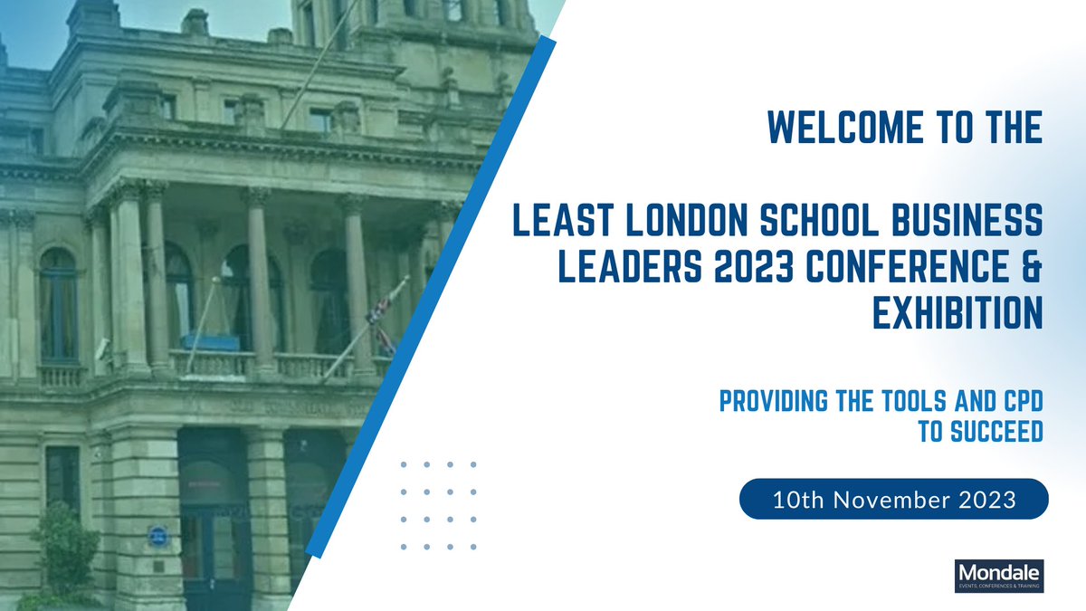 Today's the day! the East London School Business Leaders 2023 Conference &amp; Exhibition is up and running! #23elond