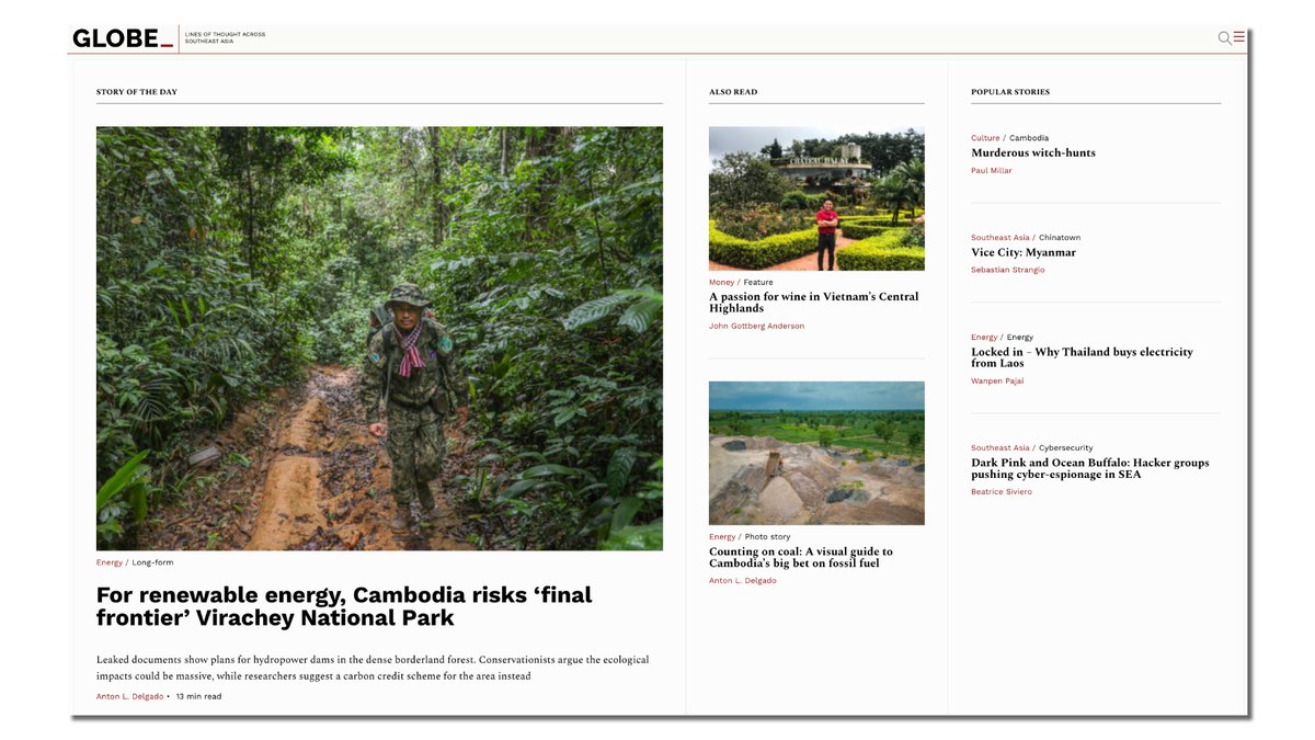 @SEA_GLOBE @japantimes With the editing prowess of @ahaffner1, @SEA_GLOBE dug even deeper. Our story brings developers to light and includes statements from #Cambodia's Minister of Environment himself. With @pulitzercenter's @Rainforest_RIN: southeastasiaglobe.com/for-renewable-…