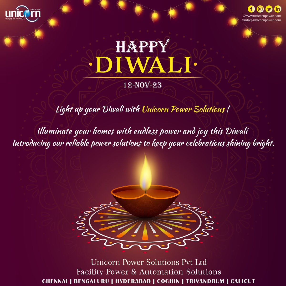 unicornpower___'s tweet image. Light up your Diwali with uninterrupted power!

Our reliable power solutions ensure a festival full of brightness and joy. Say goodbye to interruptions and hello to a celebration that never dims.

Happy Diwali! 

#DiwaliPower #BrightCelebrations #FestiveEnergy