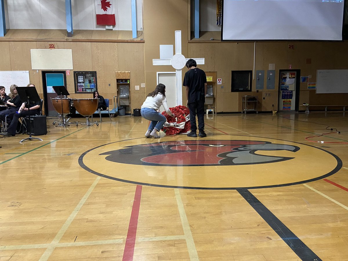 Remembrance Day &amp; National Indigenous Veterans Day Ceremony - Thank you Geraldine Bob and David Archie for the beautiful drum song to welcome us and begin the assembly.