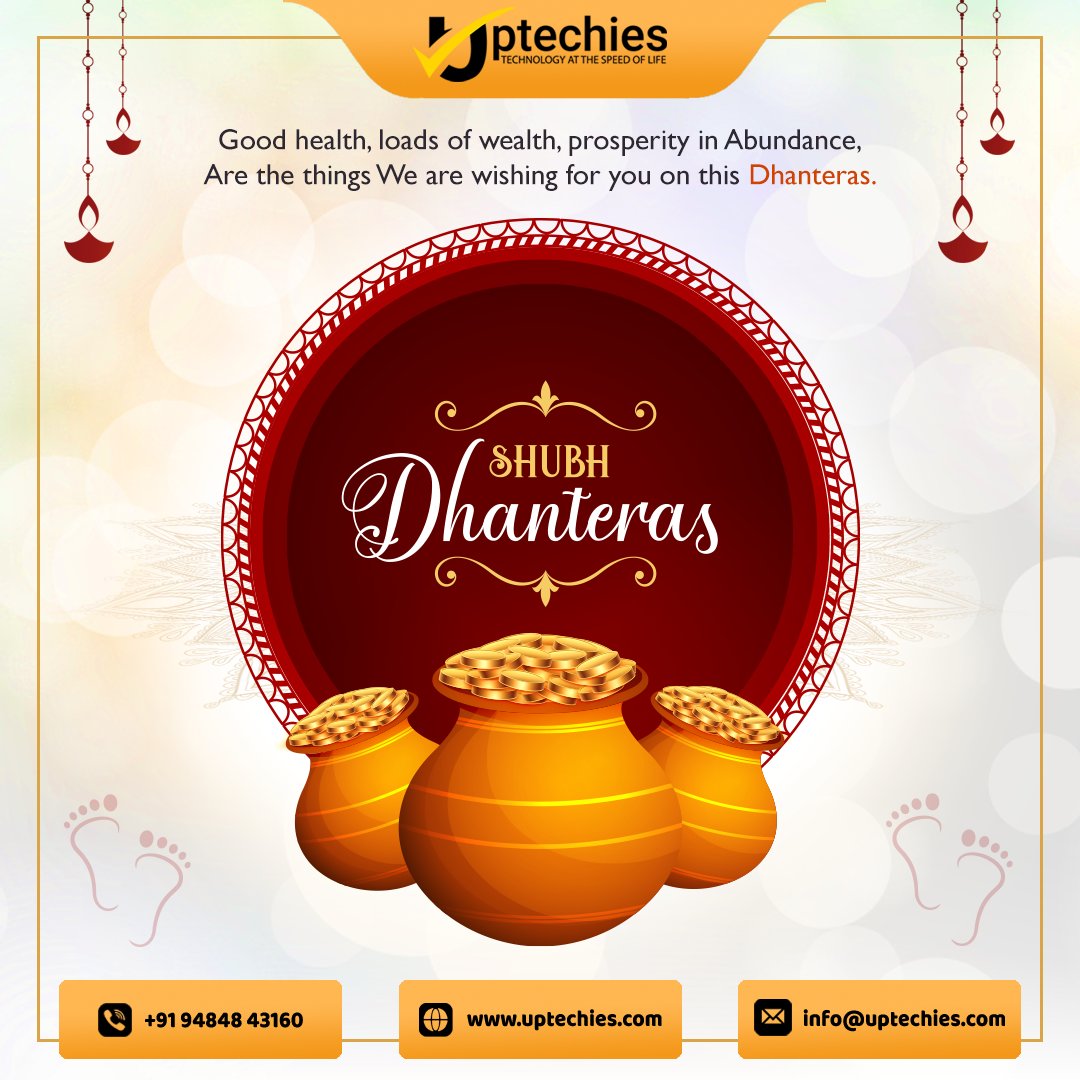 May the #divine #blessings of #Goddess Lakshmi fill your #life with #wealth and #prosperity.

Uptechies Team wishes to you and your family members #Happy #Dhanteras! 🎉 🙌 🙂

#dhanteras2023 #happydhanteras #festivals #2023festivals #celebration #happyness #uptechiesfestivals