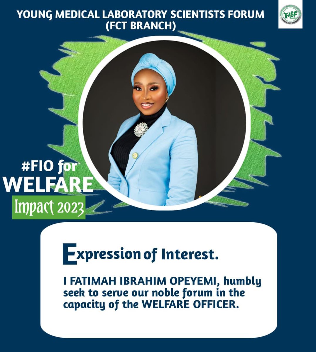 *YMLSF FCT ELECTIONS 2023*

*EXPRESSION OF INTEREST*

Greetings My Capable Elders, Respected Stakeholders, and Amiable Colleagues!!!

Please permit me to use this medium to formally inform you of my interest to serve as the *WELFARE DIRECTOR OF YMLSF FCT BRANCH*