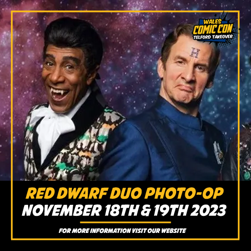 TelfordTakeover's tweet photo. It's kipper smokin' time! 🐟

Get your #RedDwarf duo photo-op with the legends themselves at Comic Con next weekend as Chris and Danny join us once again for another weekend of fun! #TelfordTakeover 🚀

Online Store ➡️ https://t.co/gRZTDoH7fF https://t.co/FMew3aEei0