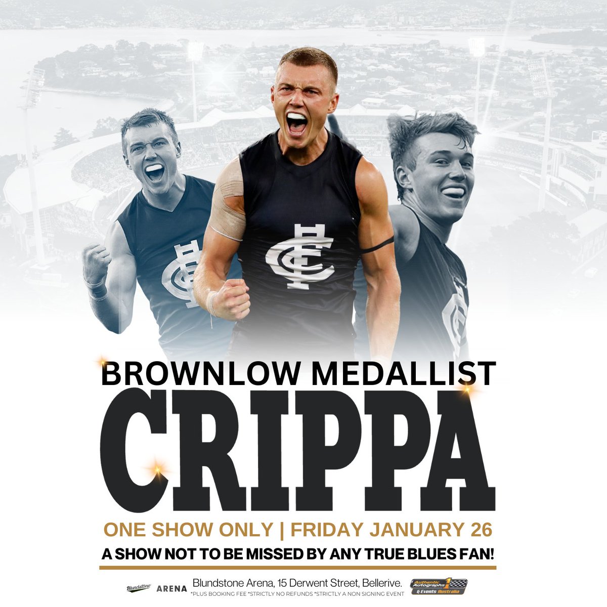 You’re invited to see Brownlow Medallist &amp; superstar captain himself Patrick Cripps!

What a year for The Blues and what better way to celebrate!

This is a pre-sale ticketed event | Pre-sale tickets are limited &amp; we have 2 super options for any blues fan: bit.ly/CRIPPSTAS
