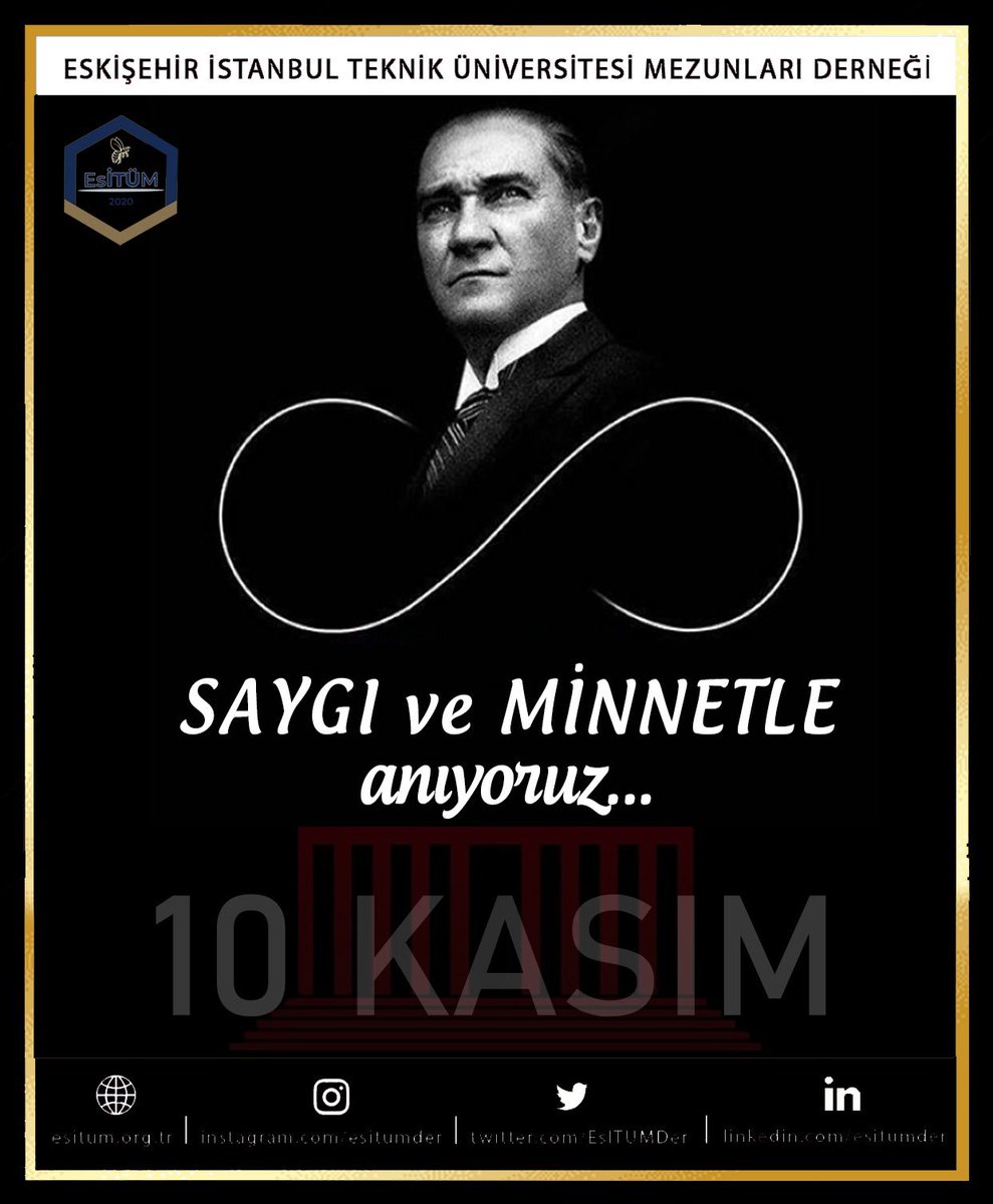 "10 Kasım 1938'den bugüne seni her zamankinden daha çok özlüyor ve daha iyi anlıyoruz. Ruhun şad olsun." ◼️🇹🇷