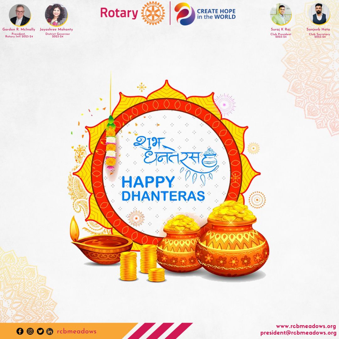 As we welcome the festival of wealth, let's also share our blessings with those in need. Happy Dhanteras, a time for giving and sharing!
#SavingsGoals #CelebrationTime #CelebratingDhanteras #FestivalRituals #TraditionAndUnity #FestiveLanterns #royalclubbhubaneswar #rcbmeadows