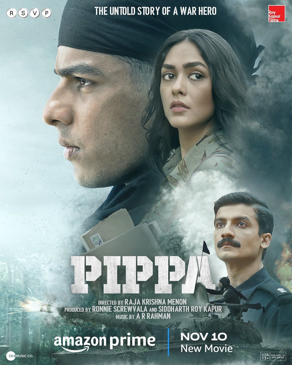 #Pippa streaming now on #PrimeVideo 

#PippaOnPrime #PriyanshuPainyuli #IshaanKhattar #MrunalThakur #SoniRazdan #warfilm #ARRahman