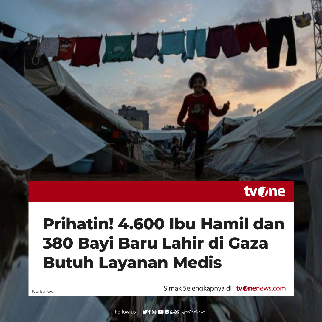 tvOneNews's tweet photo. Di tengah bombardir rudal dan bom jarak jauh militer Israel yang meluluh lantakan sejumlah Rumah Sakit, saat ini terdapat sekitar 4.600 ibu hamil dan 380 bayi baru lahir membutuhkan perhatian medis. 

Hal tersebut diungkap Badan Pengungsi Palestina PBB (UNRWA) pada Kamis (9/11) malam “Bagi bayi yang baru lahir, tempat pengungsian UNRWA di Gaza adalah rumah pertama mereka,” tulis badan PBB dalam X.

Simak berita selengkapnya di https://t.co/EFMiw4P4Tx
#HardNews_BreakingNews #NewsOne #CariBeritaditvOne #GazaPalestina #IbuHamil #Bayi #PengungsianUNRWA