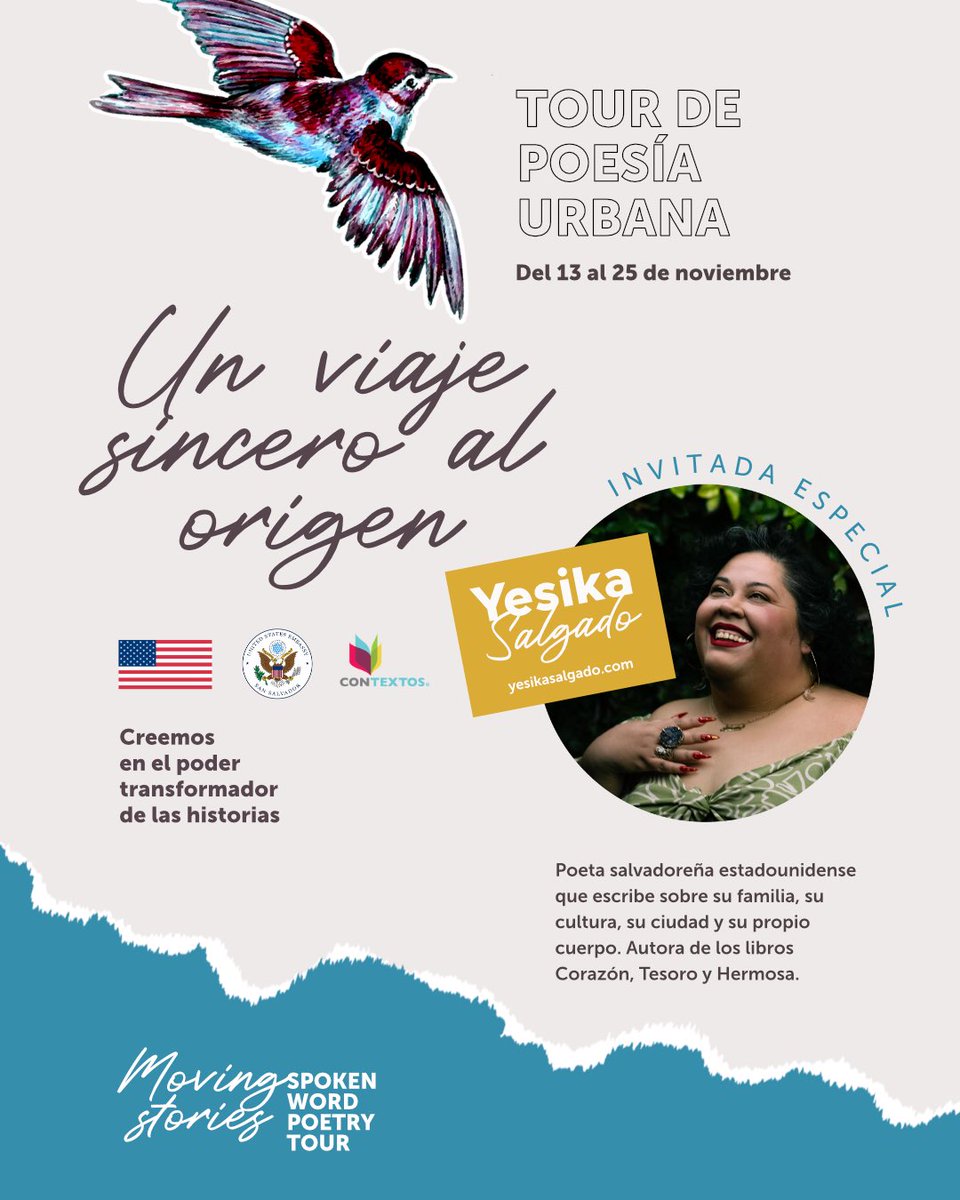 ✍🏽 Noviembre llegó lleno de historias y poesía gracias a @YesikaStarr Tour de Poesía Urbana #MovingStories del 13 al 25 de noviembre #CadaVozCuenta