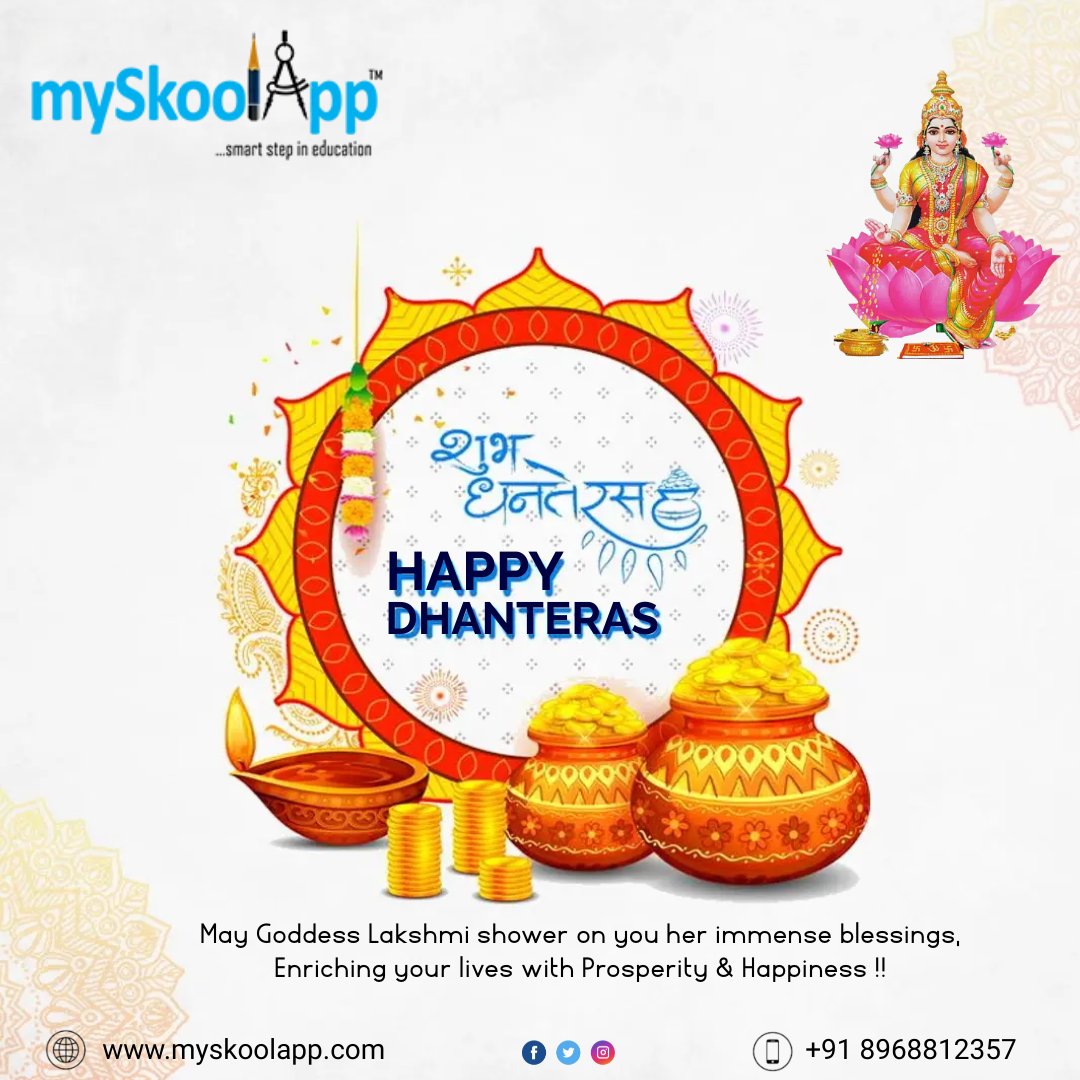 myskool_app's tweet image. This Dhanteras, may you be blessed with the strength to overcome obstacles, the wisdom to make wise choices, and the wealth of good health and happiness.🪔💰🙏
.
.
#myskoolapp #school #erp #erpsoftware #schoolerpsoftware #schoolmanagementsoftware #schoolsoftware #schoolmanagement