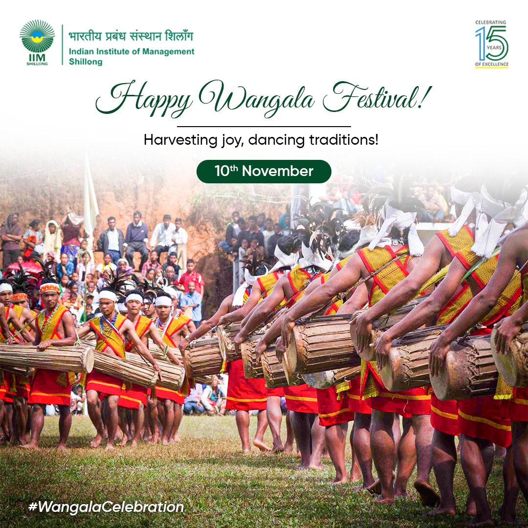 IIMShillong's tweet photo. May the beats of unity, the colors of tradition, and the spirit of gratitude fill your life with joy as you celebrate the vibrant Wangala Festival!
#WangalaFestival #EducationForAll #CulturalCelebration #WangalaFestival #LearningIsJoy #TraditionAlive #CommunityHarmony #FestiveHeritage
