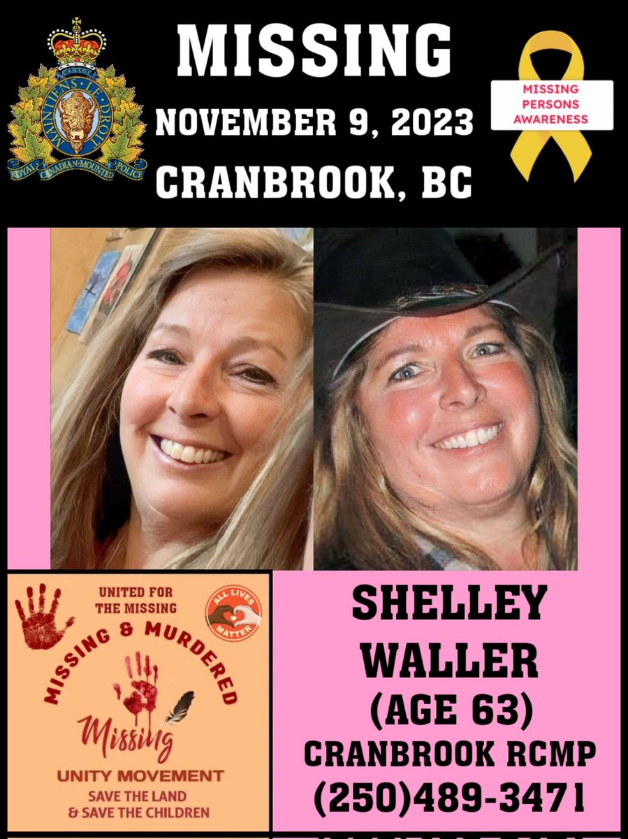 EVERYONE PLEASE SHARE 

@CranbrookRCMP

twitter.com/CranbrookRCMP/…

#MissingAndMurderedUnityMovement & #MissingPersons & #ShelleyWaller & #CranbrookBritishColumbia & #CranbrookBC & #BritishColumbiaCanada & #BCCanada & #Canada & #Unity & #Nationwide & #Viral