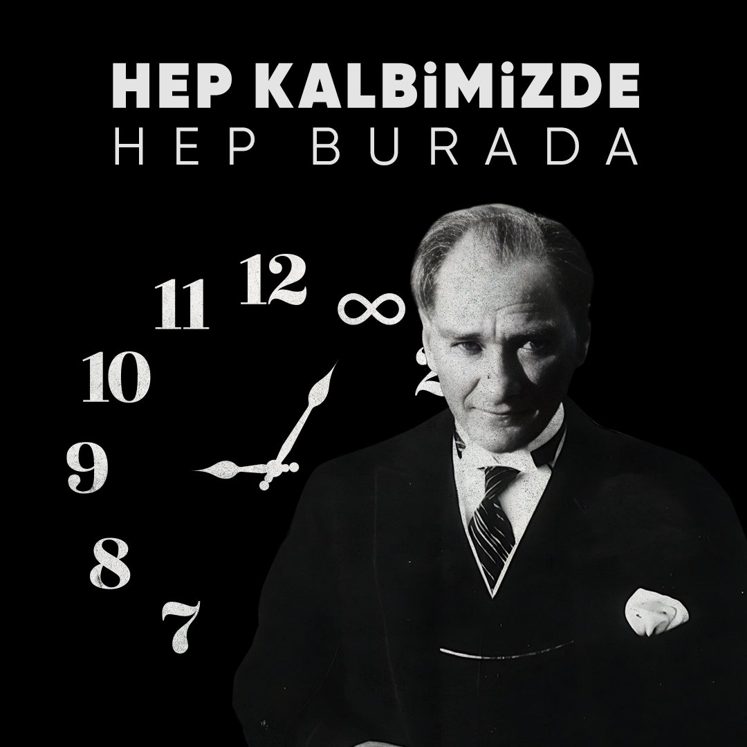 Hep kalbimizde, hep burada…
Ulu önder Mustafa Kemal Atatürk’ü vefatının 85. yılında saygıyla anıyor, onun yolundan ayrılmayacağımıza söz veriyoruz. 🖤