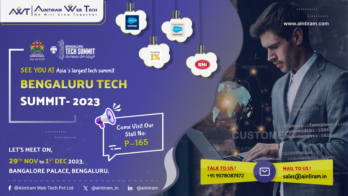 aintiram_in's tweet photo. Bengaluru Tech Summit is just around the corner—18 days left! It's a fantastic platform for innovation, technology, and networking. Get ready for an exciting event!
#bts2023 #bengalurutechsummit2023 #techconversations #salesforcepartner #TechInnovation https://t.co/4YnksfHztK