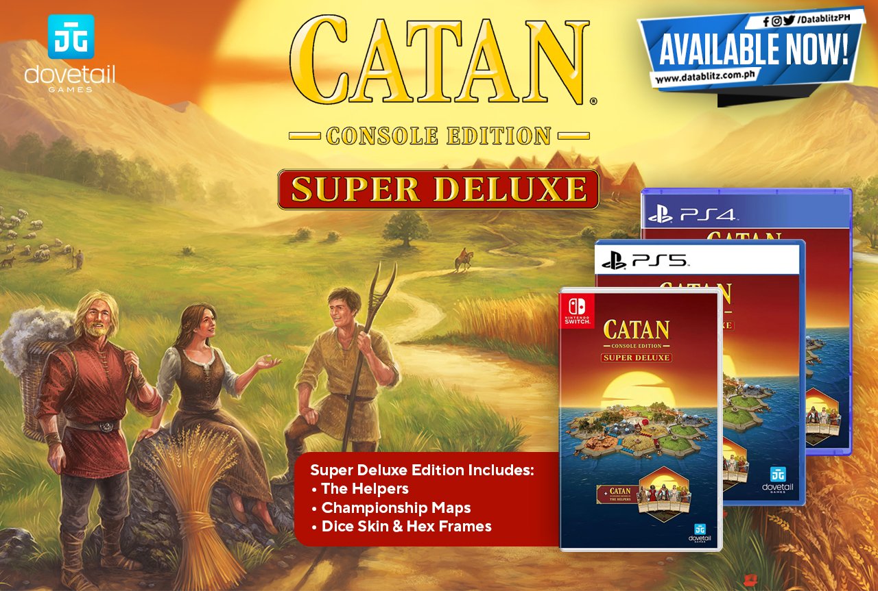 DataBlitz on X: BOARD GAME ROYALTY. Catan Super Deluxe Ed. for PS4/PS5/NSW  will be available today at DataBlitz branches and E-commerce Store! To  order online, please click here:    / X