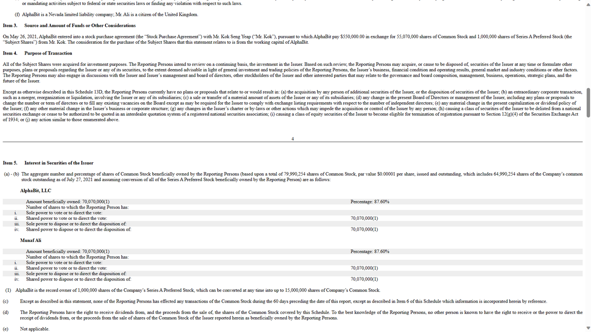 MaxInvestor89's tweet photo. $TCRI
I called $BLFR at 0.0060$ (Btw, BLFR management has been stellar!)
https://t.co/TuWg4it2he
At this stage:
Munaf Ali acquired TCRI in 2021: https://t.co/a8g6Rrre1I
https://t.co/UMkPgkAa74
He was still the majority shareholders as of Dec 2022 https://t.co/J2wyGK0Koj https://t.co/Aob66EkvRQ