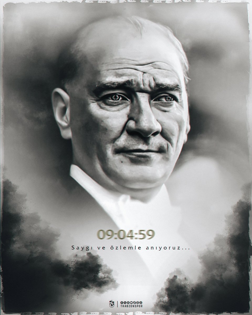 Trabzonspor (@trabzonspor) on Twitter photo Saygı, minnet ve özlemle...
#10Kasım #MustafaKemalAtatürk Saygı, minnet ve özlemle...
#10Kasım #MustafaKemalAtatürk
