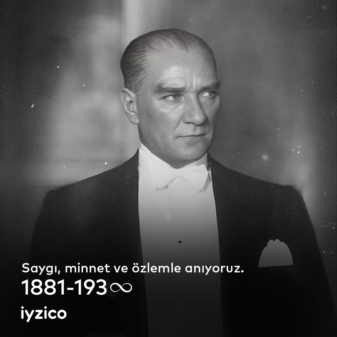 iyzico's tweet photo. Bazı özlemler sonsuzdur…
Aramızdan ayrılışının 85. yıldönümünde Ulu Önder Mustafa Kemal Atatürk’ü saygı, minnet ve özlemle anıyoruz. https://t.co/9u8brJjgU6